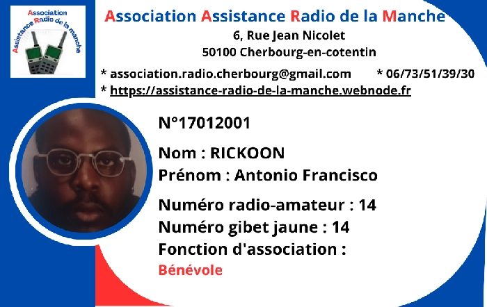 RICKSON Antonio Francisco - Bénévole